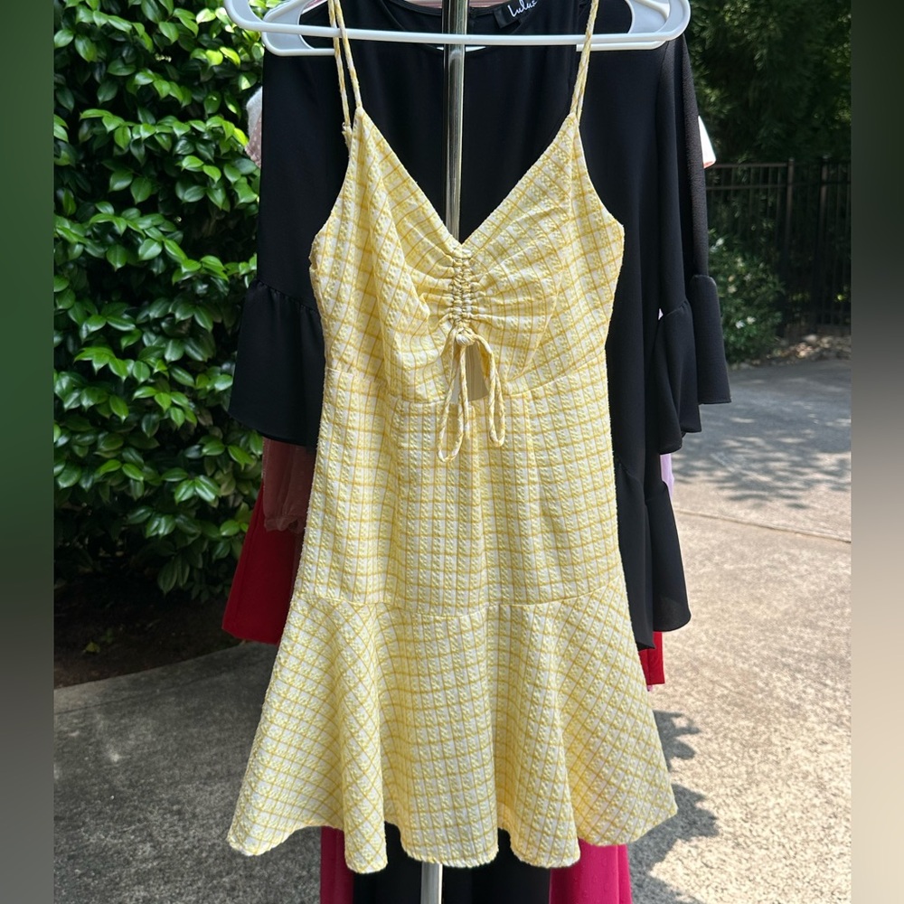Lush Yellow Plaid Sun Dress